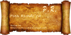 Poth Richárd névjegykártya